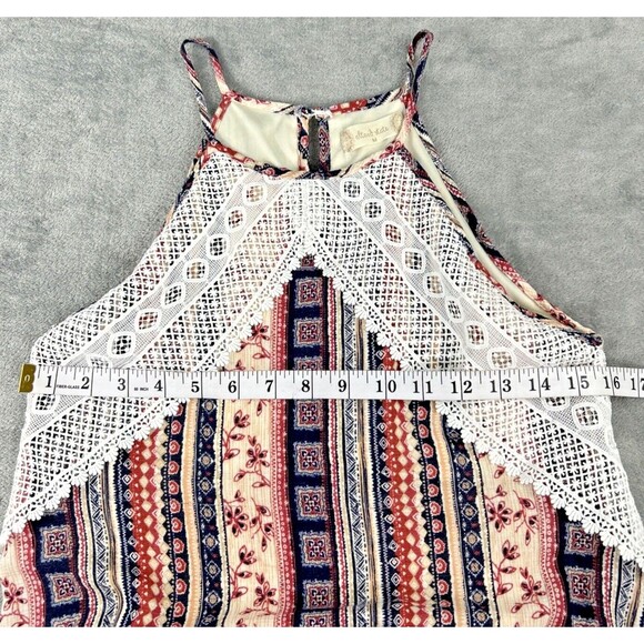 Altar'd State Women's M Sleeveless High Neck Dress‎ Lace Pink Blue Keyhole Boho - Picture 10 of 14